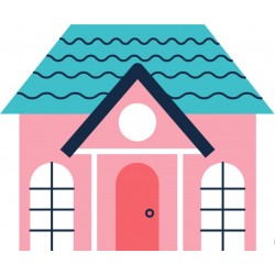 sticker maison poupee chambre