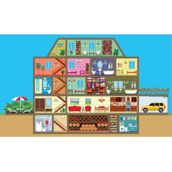 sticker maison poupee chinoise