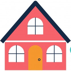 sticker mural maison poupee