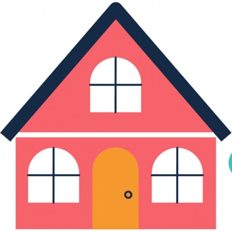 sticker mural maison poupee