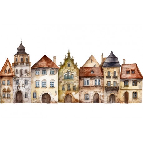 stickers maison poupee turquoise rose