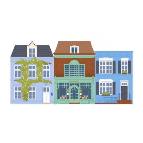 stickers maison poupee deco rouge