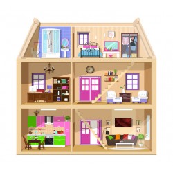 stickers maison poupee decoratif