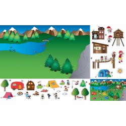 stickers maison poupee jaune