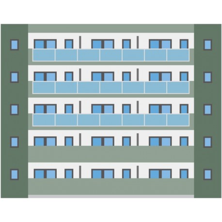 stickers maison poupee hotel bleu