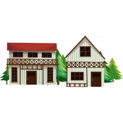 stickers maison poupee salon