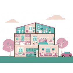 stickers maison poupee village