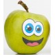 autocollant fruit rigolo pomme sourire