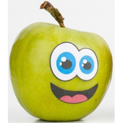 autocollant fruit rigolo pomme sourire