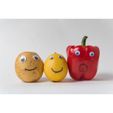 autocollant mural fruit rigolo kiwi pomme verte