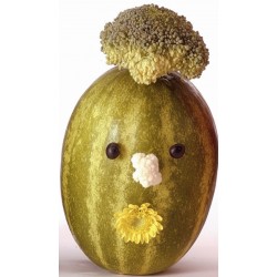 autocollant mural fruit rigolo orange contente