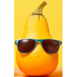 stickers fruit rigolo jaune lunette