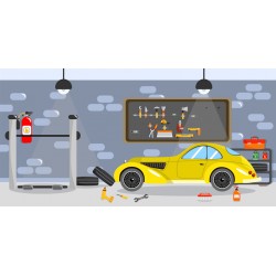 stickers garage bleu fonce