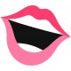 autocollants bouche rose