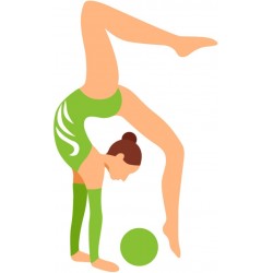 autocollant gymnastique ruban vert