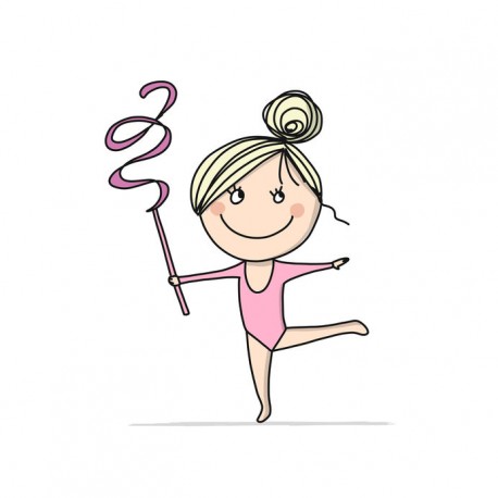 sticker gymnastique noir et blanc