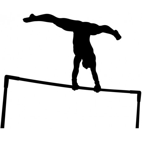 sticker mural gymnastique noir et blanc
