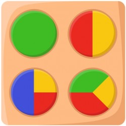 autocollant mural cube couleurs