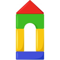 stickers muraux jouets en bois couleurs