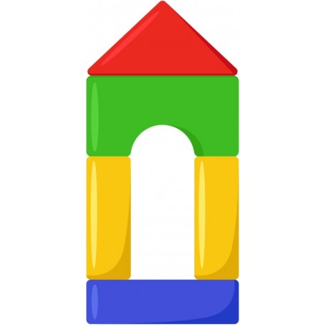stickers muraux jouets en bois couleurs