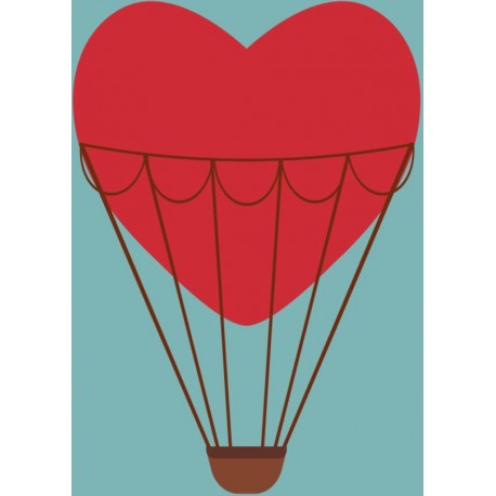 autocollant mural montgolfiere ciel bleu