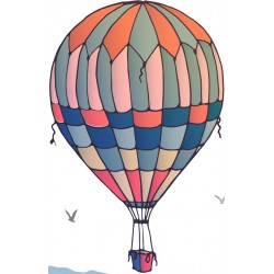 autocollant mural montgolfiere coeur