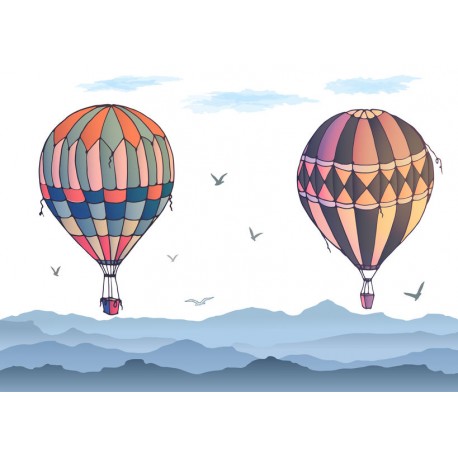 autocollant mural montgolfiere deco