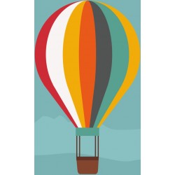 autocollant mural montgolfiere decoratif