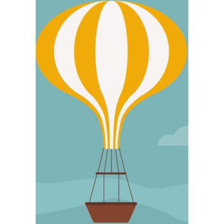 autocollant mural montgolfiere rouge blanc