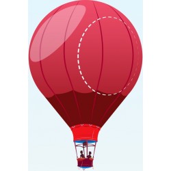 autocollants muraux montgolfiere rose