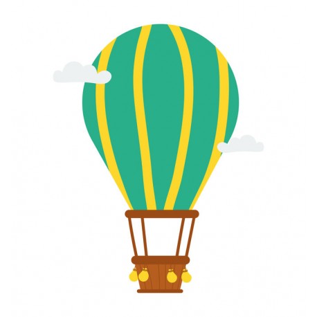 autocollants muraux montgolfiere vert