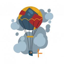 sticker mural montgolfiere enfant