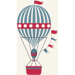 sticker mural montgolfiere fille