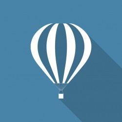sticker mural montgolfiere fond bleu