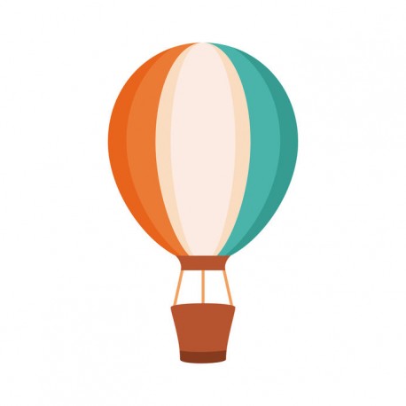 sticker mural montgolfiere fond bleu