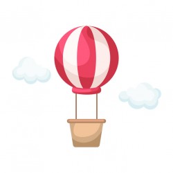 sticker mural montgolfiere nuage