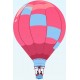 stickers montgolfiere bleu