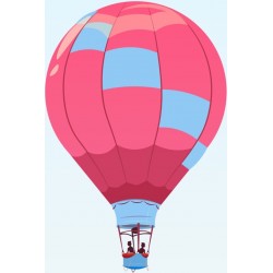 stickers montgolfiere bleu