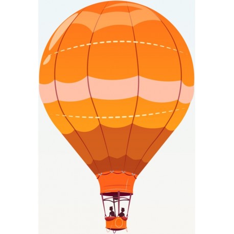 stickers muraux montgolfiere fond bleu