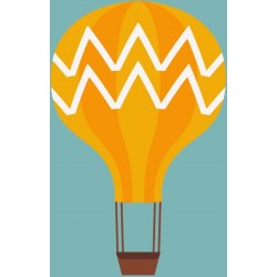 stickers muraux montgolfiere rose