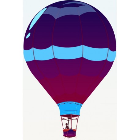stickers muraux montgolfiere vert