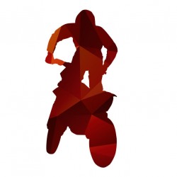 autocollant mural moto bleu jaune