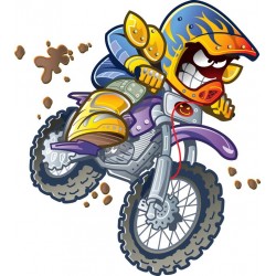 autocollant mural moto fushia