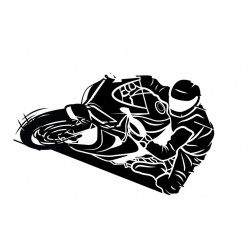 autocollant mural moto noir et blanc