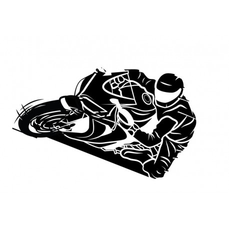 autocollant mural moto noir et blanc
