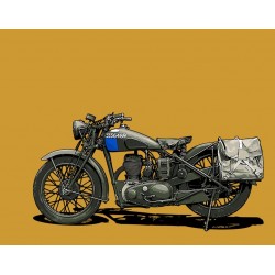 sticker moto jaune rouge