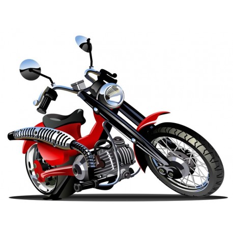 sticker moto rouge