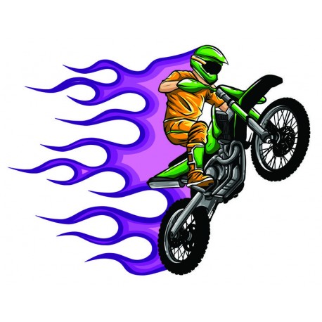 sticker mural moto drapeau usa