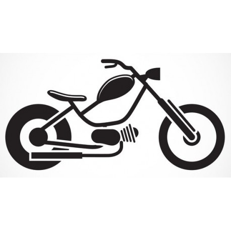sticker mural moto noir blanc