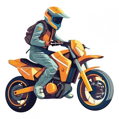 stickers moto bleu orange